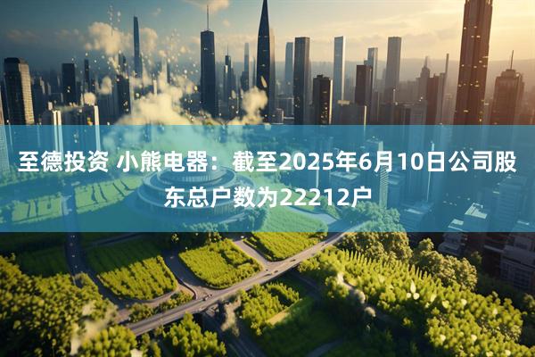 至德投资 小熊电器：截至2025年6月10日公司股东总户数为22212户