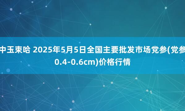 中玉束哈 2025年5月5日全国主要批发市场党参(党参0.4-0.6cm)价格行情