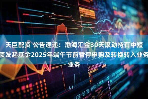 天臣配资 公告速递：渤海汇金30天滚动持有中短债发起基金2025年端午节前暂停申购及转换转入业务
