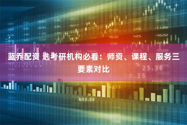 蓝乔配资 选考研机构必看：师资、课程、服务三要素对比