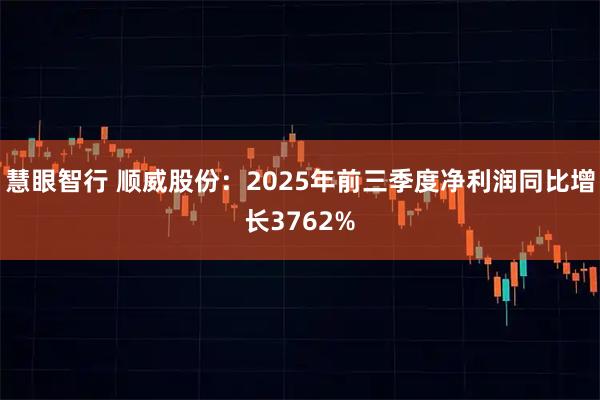 慧眼智行 顺威股份：2025年前三季度净利润同比增长3762%